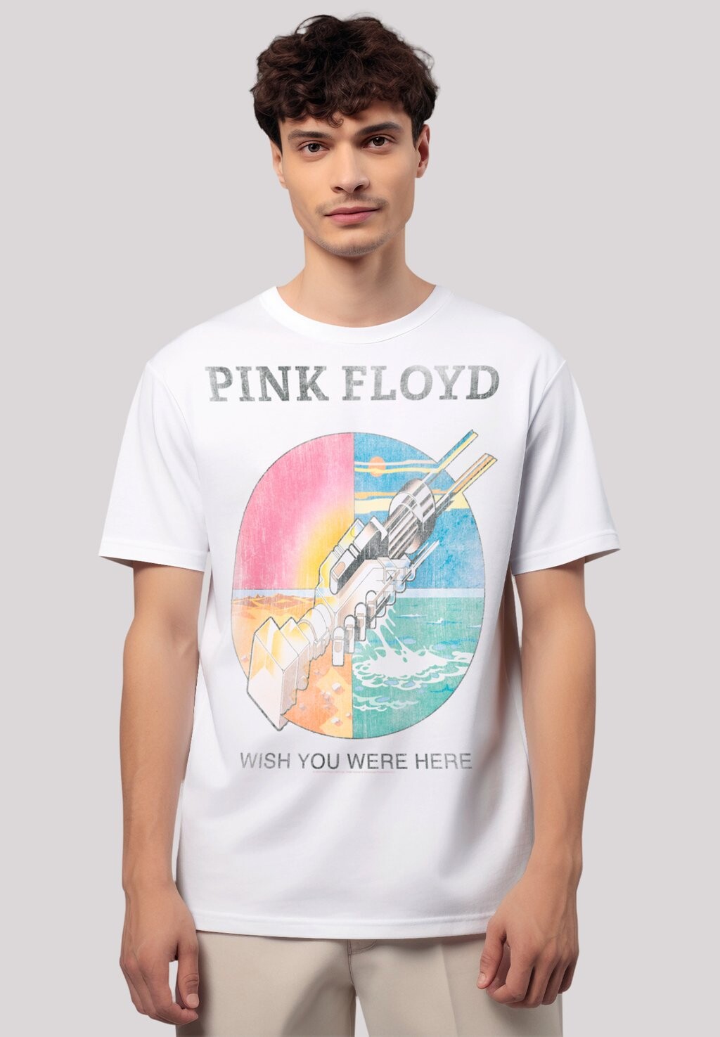 

Футболка с принтом FLOYD WISH YOU WERE HERE F4NT4STIC, белый