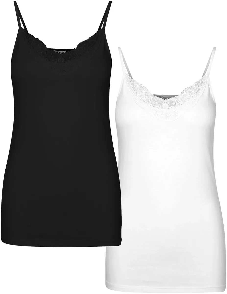 

Топ-спагетти Vero Moda "VMINGE LACE SINGLET 2-PACK NOOS" (упаковка, 2 шт.), белый