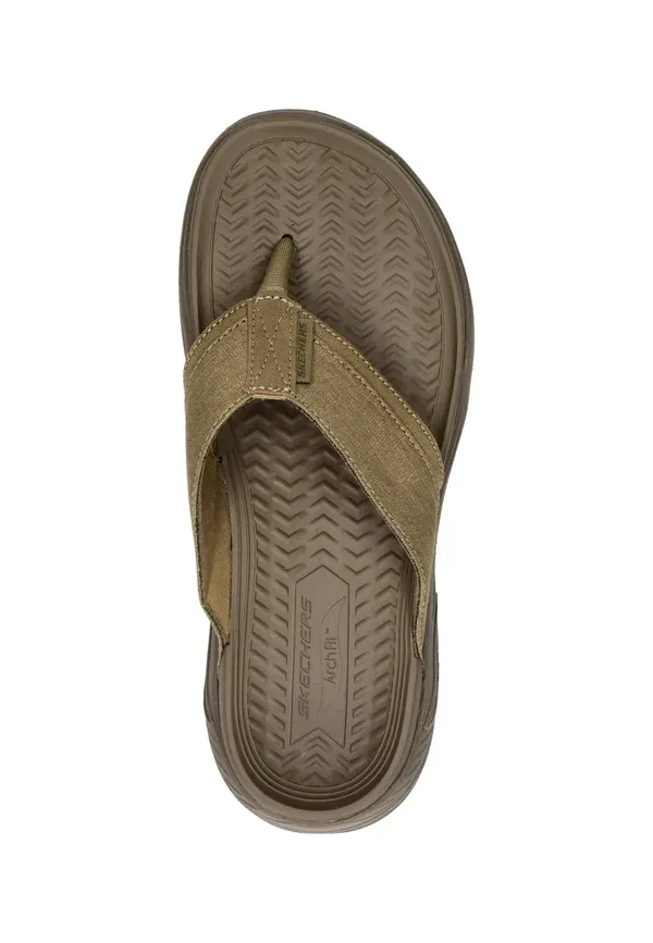 Сандалии-слайды Skechers Arch Fit Motley SD Heren Slipper T Bar, коричневый — фото 2