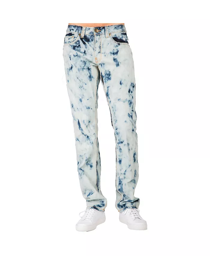 

Мужские джинсы Abstract Bleached Wash Slim Straight Premium Level 7, синий