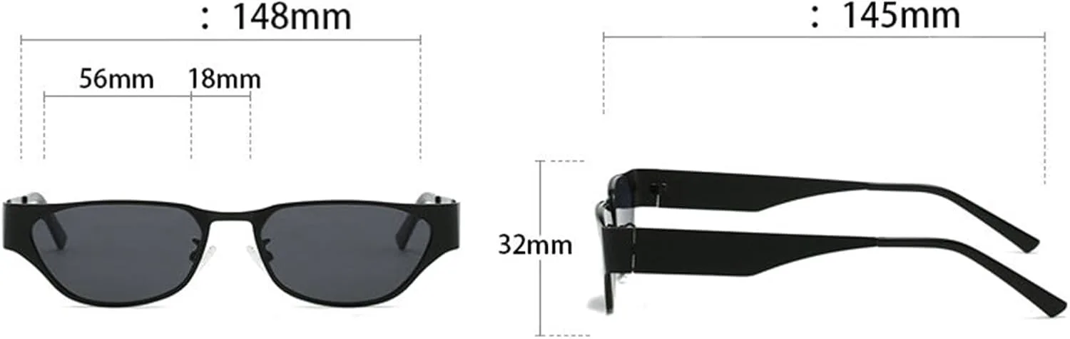 

Солнцезащитные очки «Кошачий глаз» Helena 2025 для женщин и мужчин, винтажная квадратная металлическая оправа, ретро, ​​маленькие, уникальные солнцезащитные очки, C1