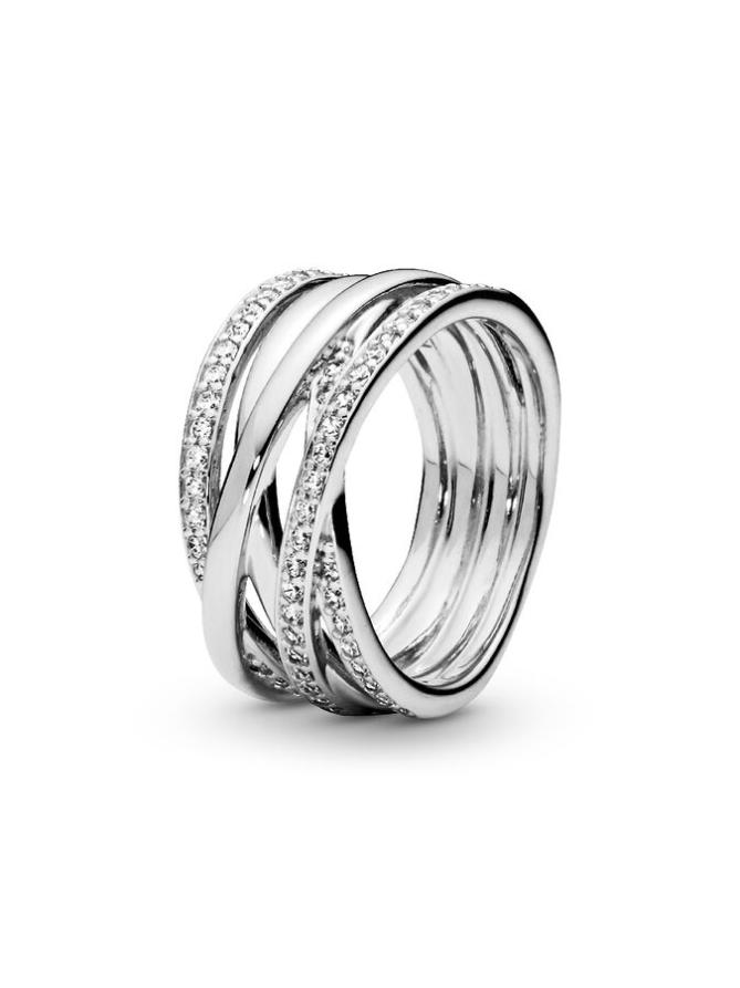 

Кольцо Pandora Sparkling & Polished Lines Ring, стерлинговое серебро