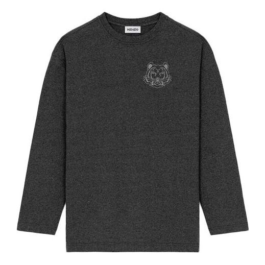 

Футболка KENZO FW21 Logo Tiger Head Printing Round Neck Long Sleeves Autumn Gray T-Shirt, серый