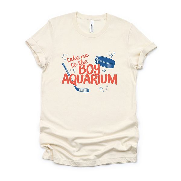 

Футболка с принтом Take me to the boy aquarium Simply Sage Market, Cream