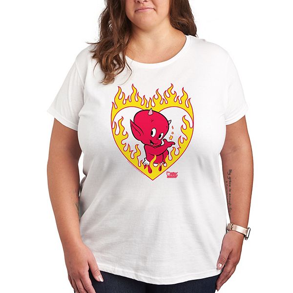 

Футболка с принтом Plus hot stuff flame heart Licensed Character, White, Белый, Футболка с принтом Plus hot stuff flame heart Licensed Character, White