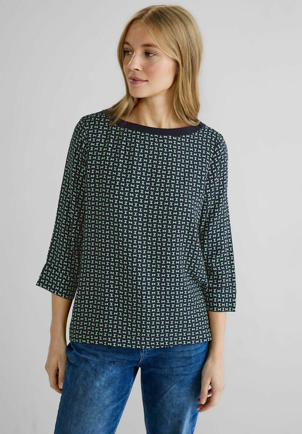 

Блуза PRINT MIT TAPEDETAIL Street One, зеленый