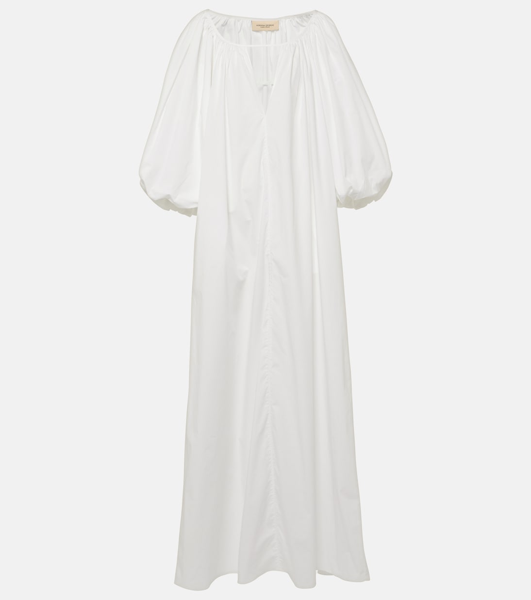 

Платье макси из хлопка с рукавами-фонариками Adriana Degreas, белый