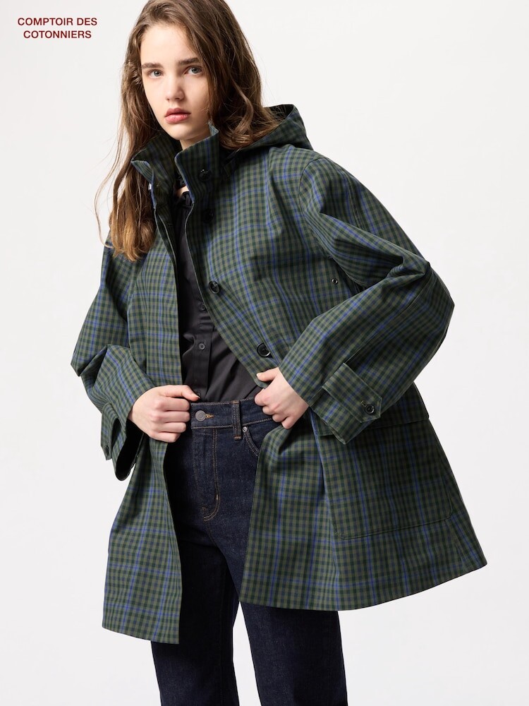 

Пальто из технического материала block Uniqlo, серый