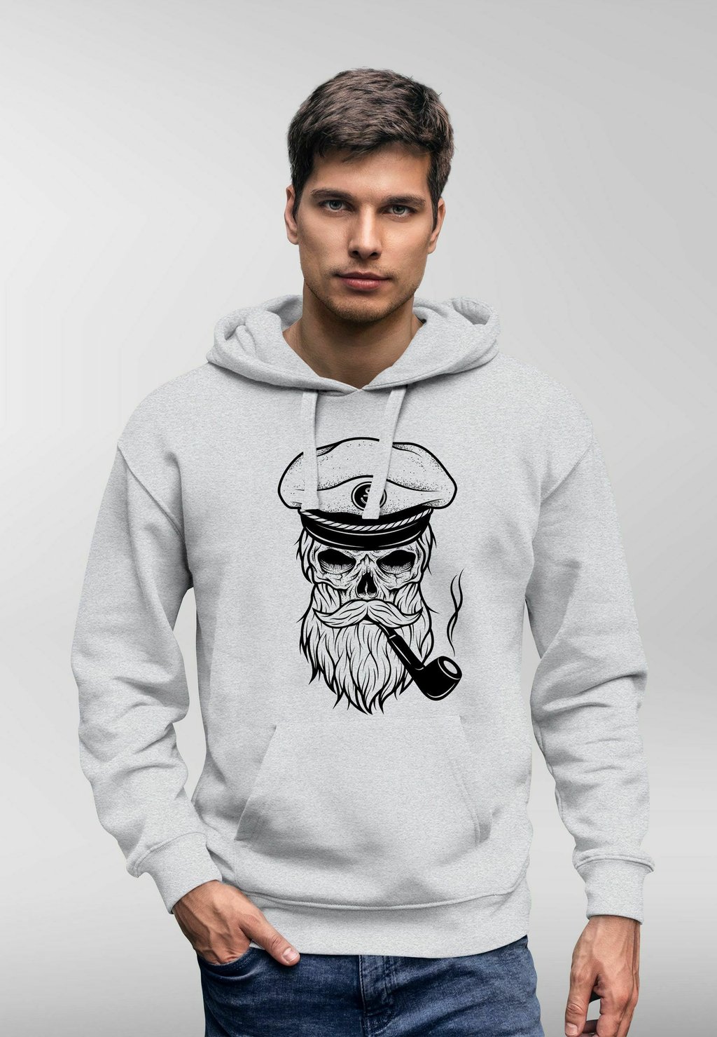 

Толстовка с капюшоном TOTENKOPF KAPITÄN CAPTAIN SKULL BARD SE Neverless, серый