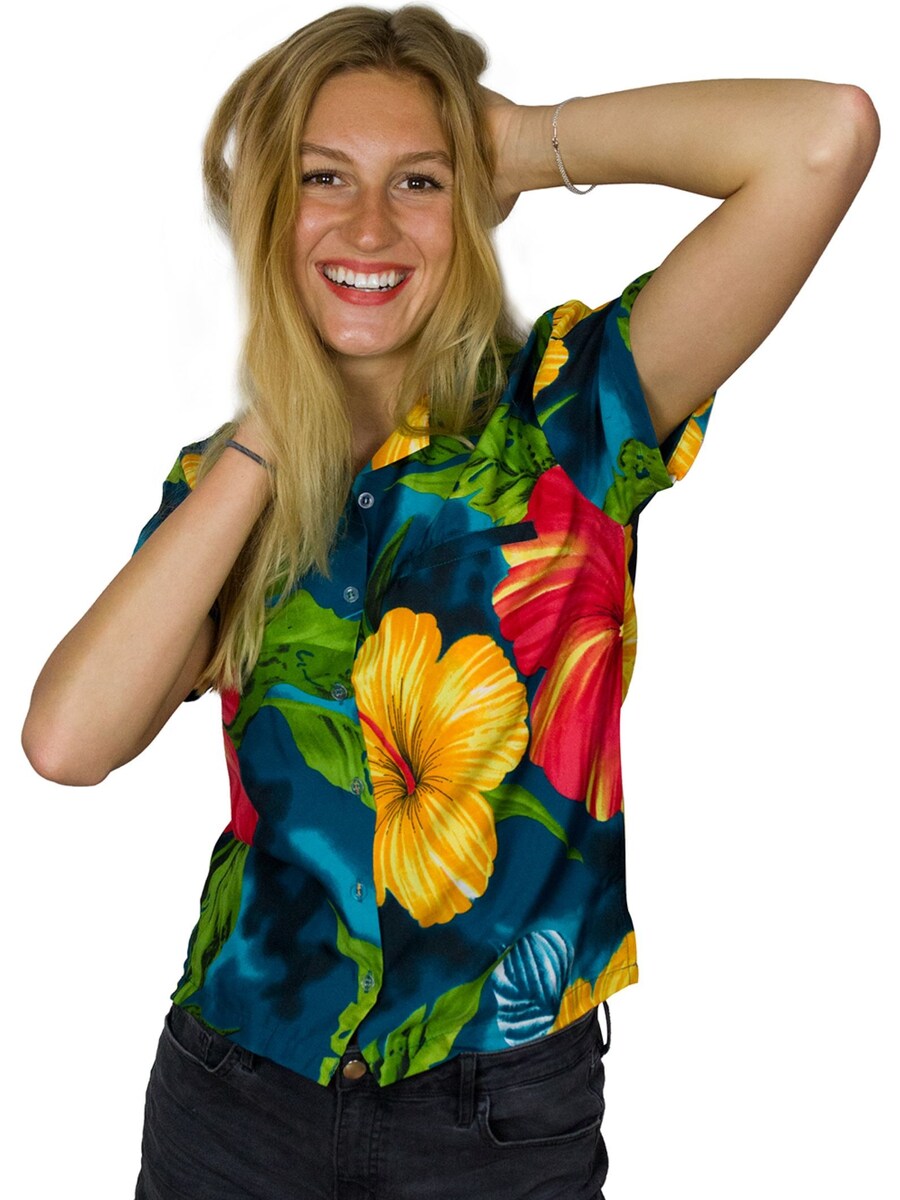 

Блуза King Kameha Big Flower, цвет Petrol