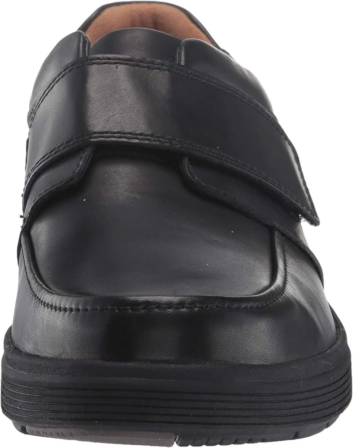 Кроссовки кожаные Clarks, модель с липучкой, черный — фото 3