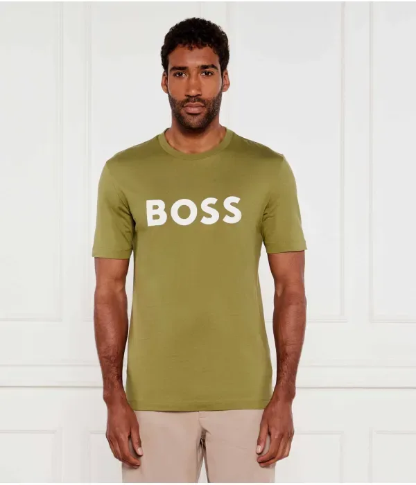 Футболка Тибурт 354 regular fit Boss, зеленый