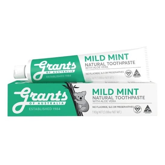

Натуральная успокаивающая зубная паста Mild Mint Natural Toothpaste без фтора, 110 г Grants of Australia