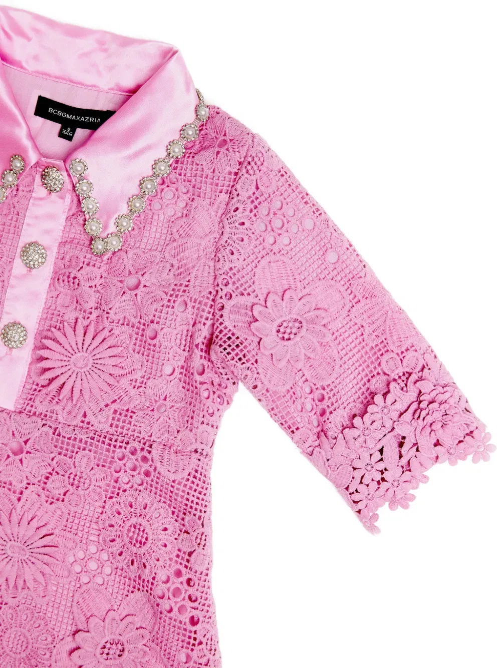 Платье, украшенное кружевом Bcbg Kids, розовый — фото 3