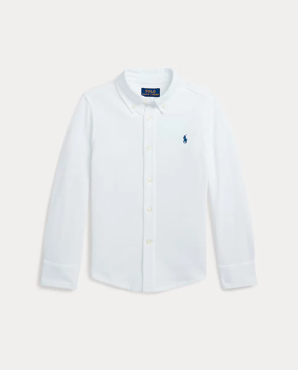 

Белая рубашка из пике для мальчика Polo Ralph Lauren