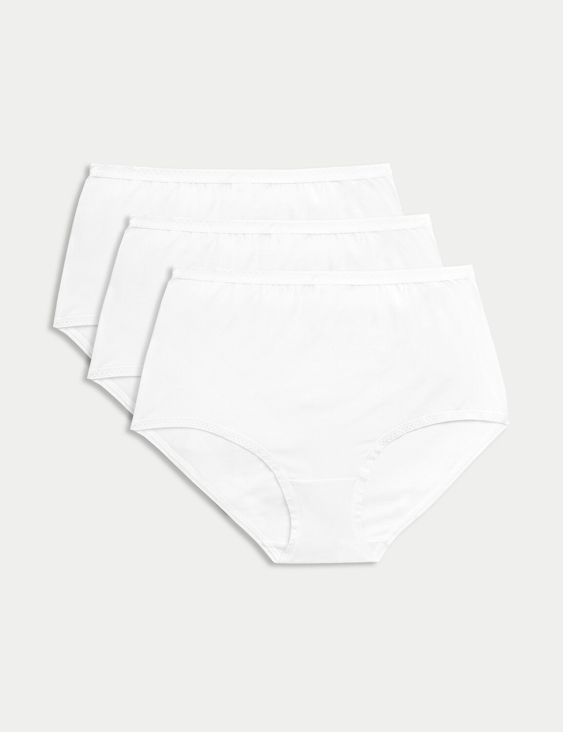 

Хлопковые трусы с полной посадкой 3 шт. Marks & Spencer, белый