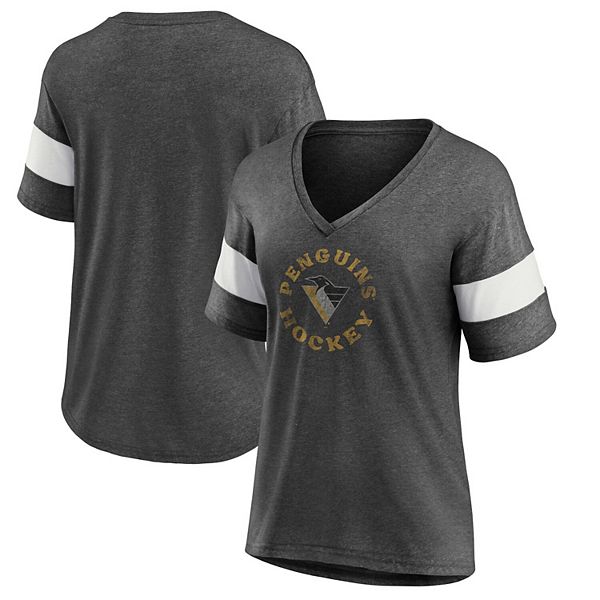 

Женская футболка v-neck fanatics branded heather charcoal pittsburgh penguins special edition 20 ring the alarm Unbranded