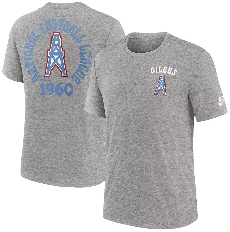 

Мужская темно-серая футболка Nike Tennessee Titans Rewind Tri-Blend Dark Grey Heather