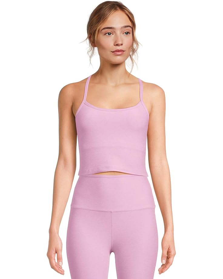 

Топ Beyond Yoga Spacedye Slim Racerback Cropped Tank, цвет Pink Haze Heather