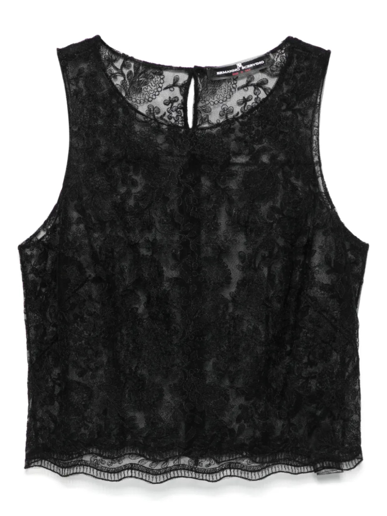 

Топ Ermanno Scervino из цветочного кружева, черный