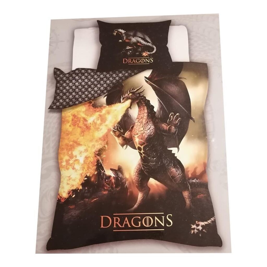 

Постельное белье FARO Dragon черный хлопок, 140/200, 70/90 см