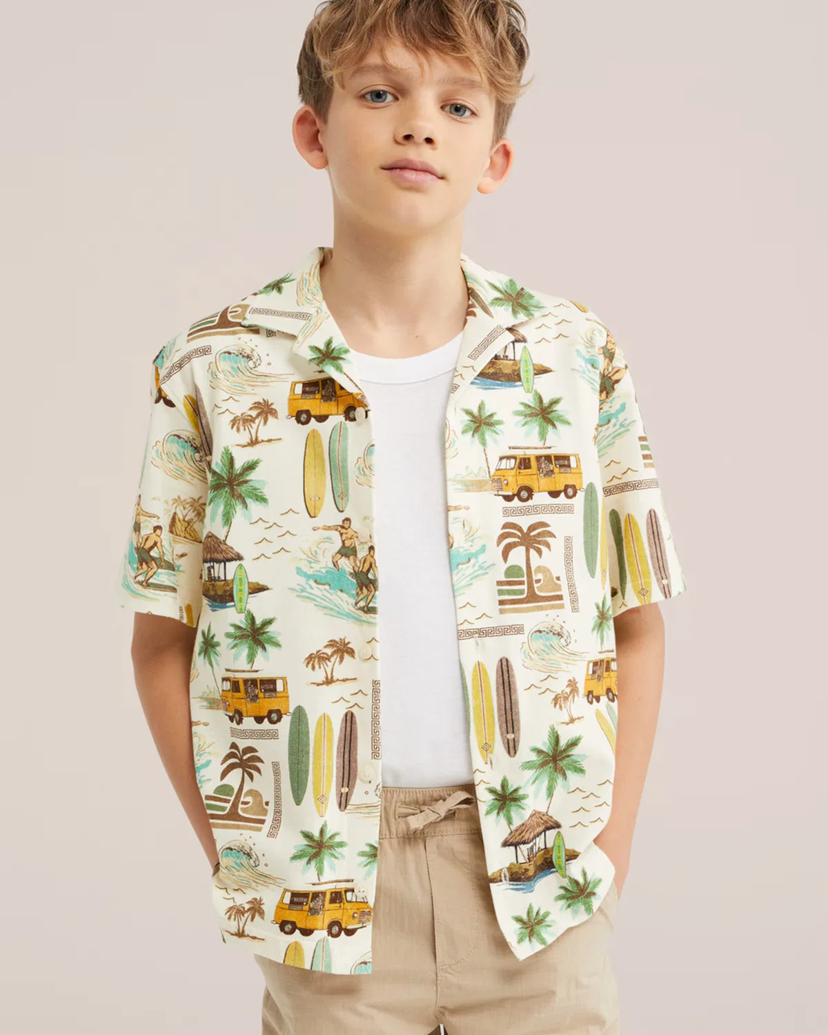 Рубашка на пуговицах стандартного кроя We Fashion, Cream — фото 3
