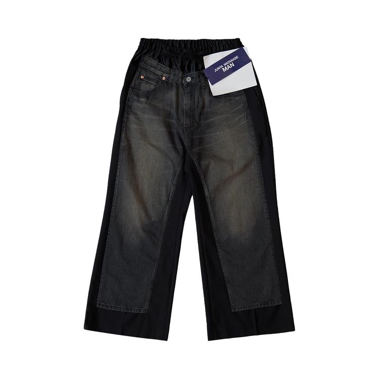 

Брюки Junya Watanabe MAN Wool Trousers With Denim Panel 'Black', черный