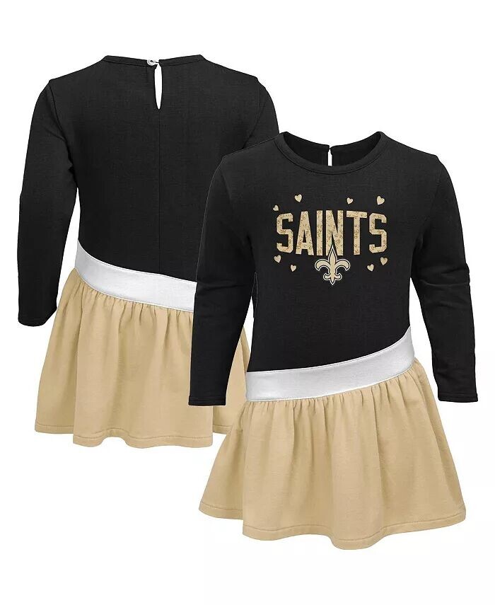 

Черное, золотое платье-туника New Orleans Saints Heart To Heart для девочек из джерси Outerstuff, черный