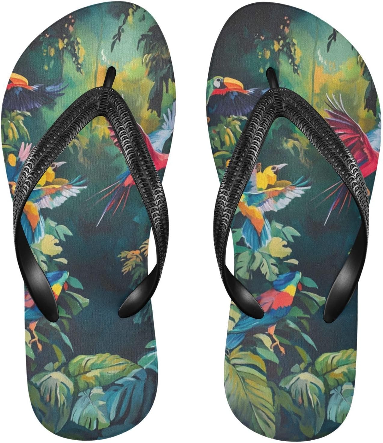 

Весенние шлепанцы с птичьими цветами для пляжа и лета, повседневные сандалии для женщин и мужчин, обувь для душа 20861140 Kfbe, Rainforest