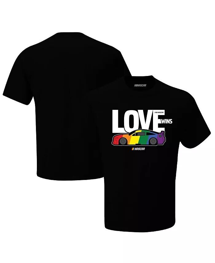 

Мужская черная футболка NASCAR Love Wins Checkered Flag Sports