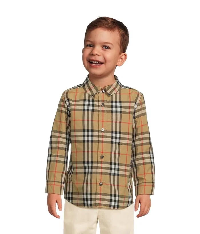 Рубашка с узором Burberry Check модель Owen Burberry Kids, Cornflower Blue Ip Check