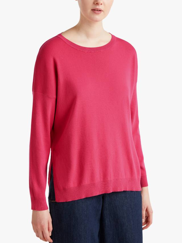 

Джемпер с длинным рукавом с вырезом лодочкой Benetton, цвет Magenta Red
