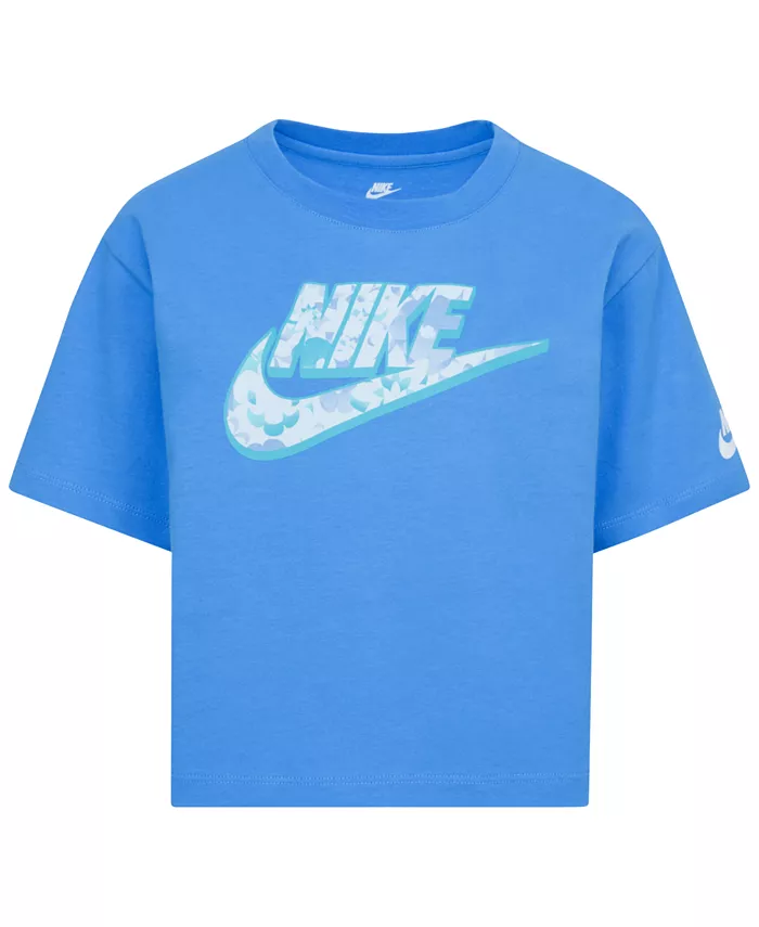 

Футболка свободного кроя Flow-Ral Relaxed Blue Beyond для девочек Nike, синий