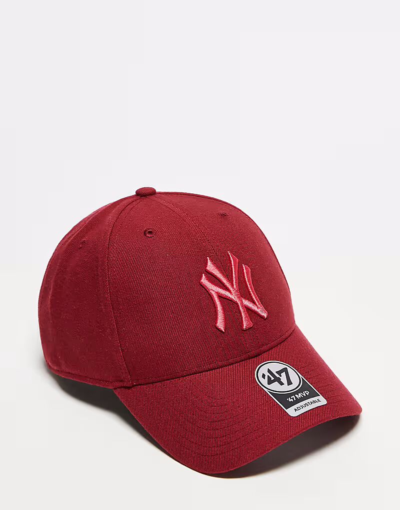 

47 Brand тональная бейсболка NY Yankees в бордовом цвете