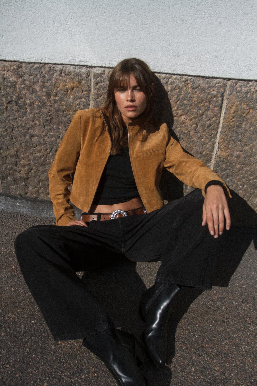 

Джинсы TRF baggy balloon со средней посадкой ZARA, черный