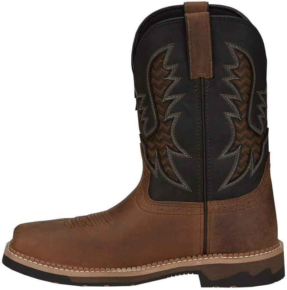 Ботинки Justin Men's Bolt 11 Stampede с мягким носком, Pecan — фото 3