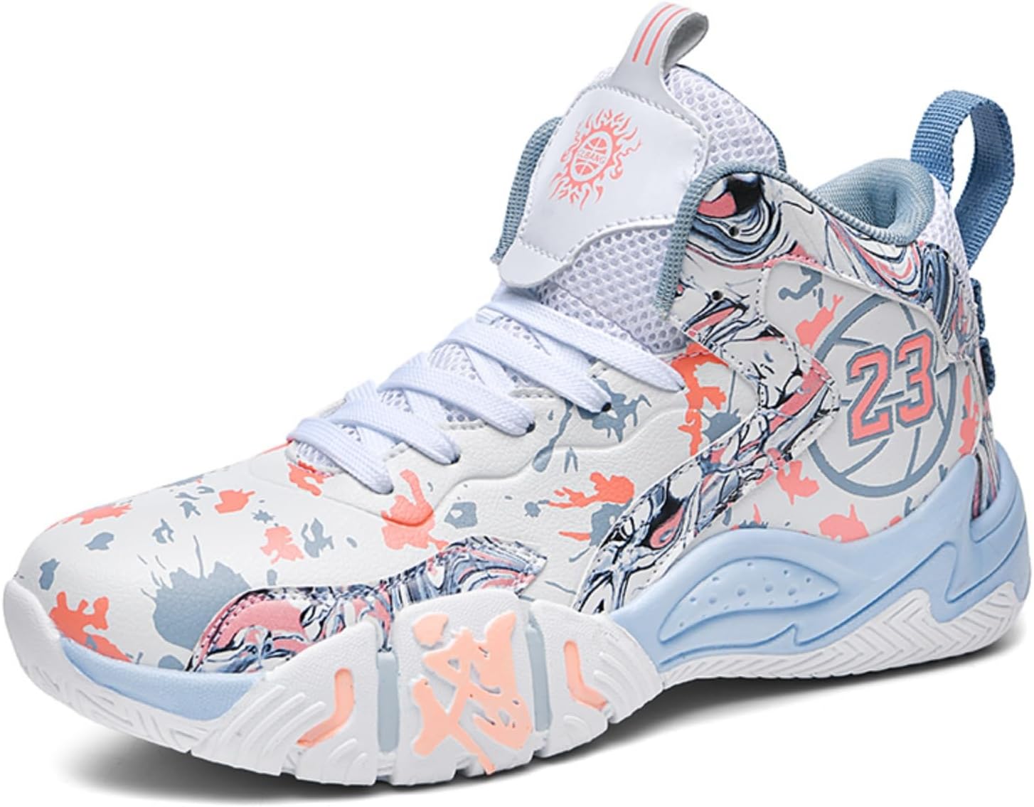 

Мужские модные баскетбольные кроссовки Khwfjas с дышащей сетчатой вставкой, высокие, нескользящие, для бега и тренировок на открытом воздухе, для волейбола, оранжевый