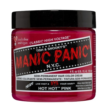 

Hot Hot Pink Classic Creme Веганский полуперманентный крем для волос, не тестируется на животных Manic Panic