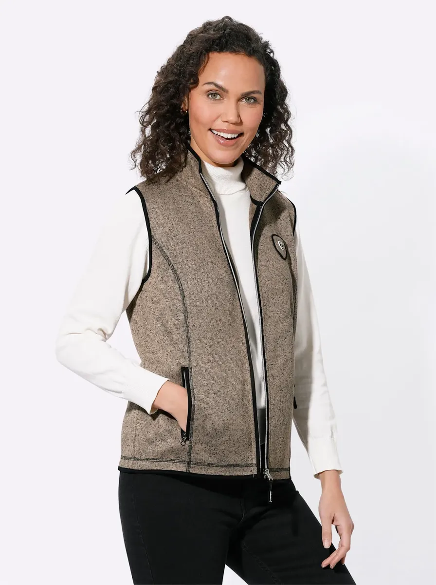 

Флисовый жилет Casual Looks, цвет Sesam-Schwarz-Gemustert