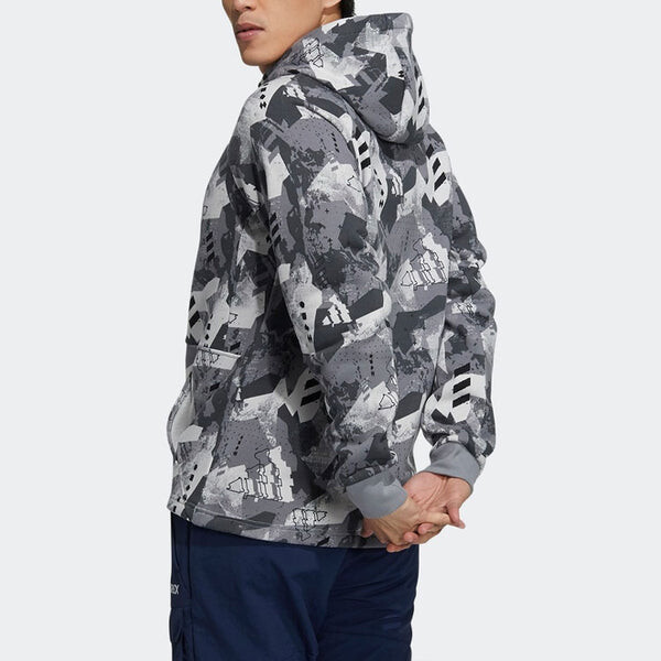 Толстовка Men's adidas Printing Sports Gray, серый — фото 3