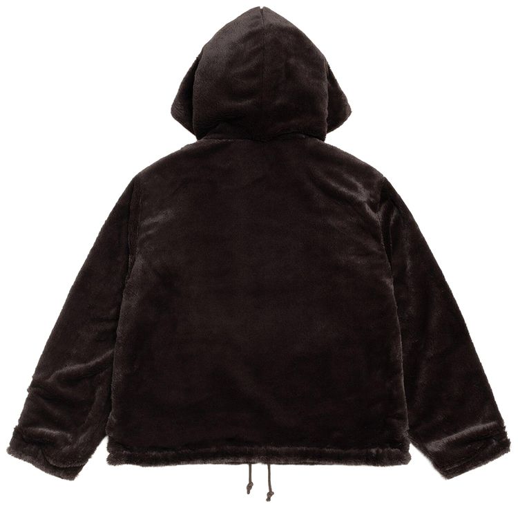 Двусторонняя куртка с капюшоном Stussy, коричневая — фото 2