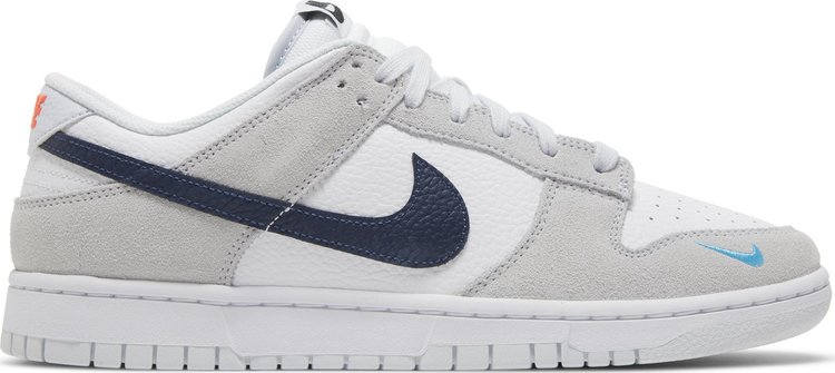 

Кроссовки Dunk Low 'Mini Swoosh - Football Grey Midnight Navy', серый