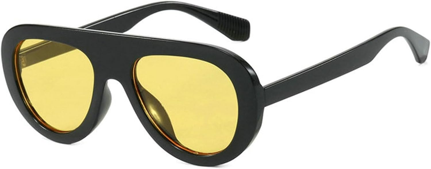 

Солнцезащитные очки COTIA Retro Pilot для женщин и мужчин, стильные, классические, в стиле 70-х, винтажные, квадратные, модные, массивные, овальные, для активного отдыха, Black Yellow