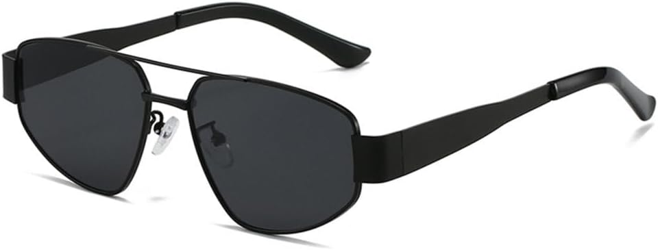 

Ретро металлические солнцезащитные очки «кошачий глаз» с двойной перемычкой, женские, темно-зеленые, с защитой от УФ-излучения UV400, мужские, в стиле панк TYUVIVO, Black Gray