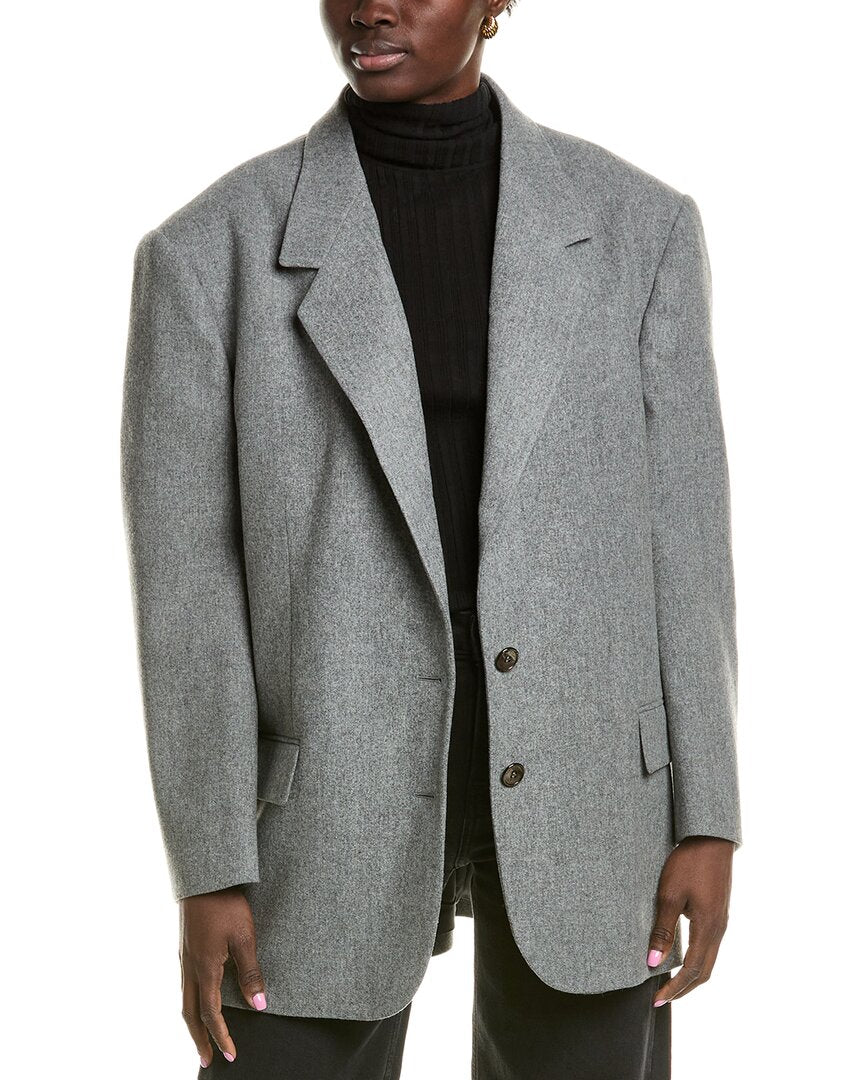 

Блейзер Michael Kors Flannel Mattie из смеси шерсти, серый