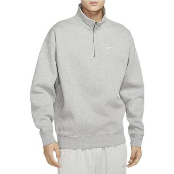 Толстовка Nike Solo Swoosh 1/4-zip sweatshirt 'Grey', серый — фото 4