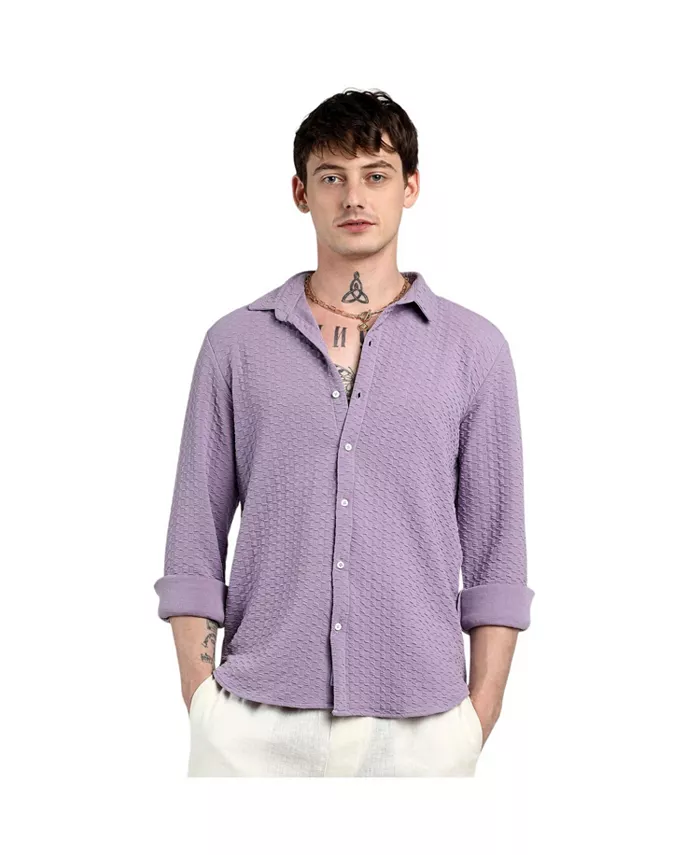 

Мужская рубашка Lilac Ripple Box Campus Sutra, фиолетовый