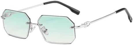 

Мужские солнцезащитные очки Polygon UV400 для женщин, винтажные модные солнцезащитные очки для мужчин, металлические, зеленые, коричневые, синие, женские MTZJH, Silver With Green