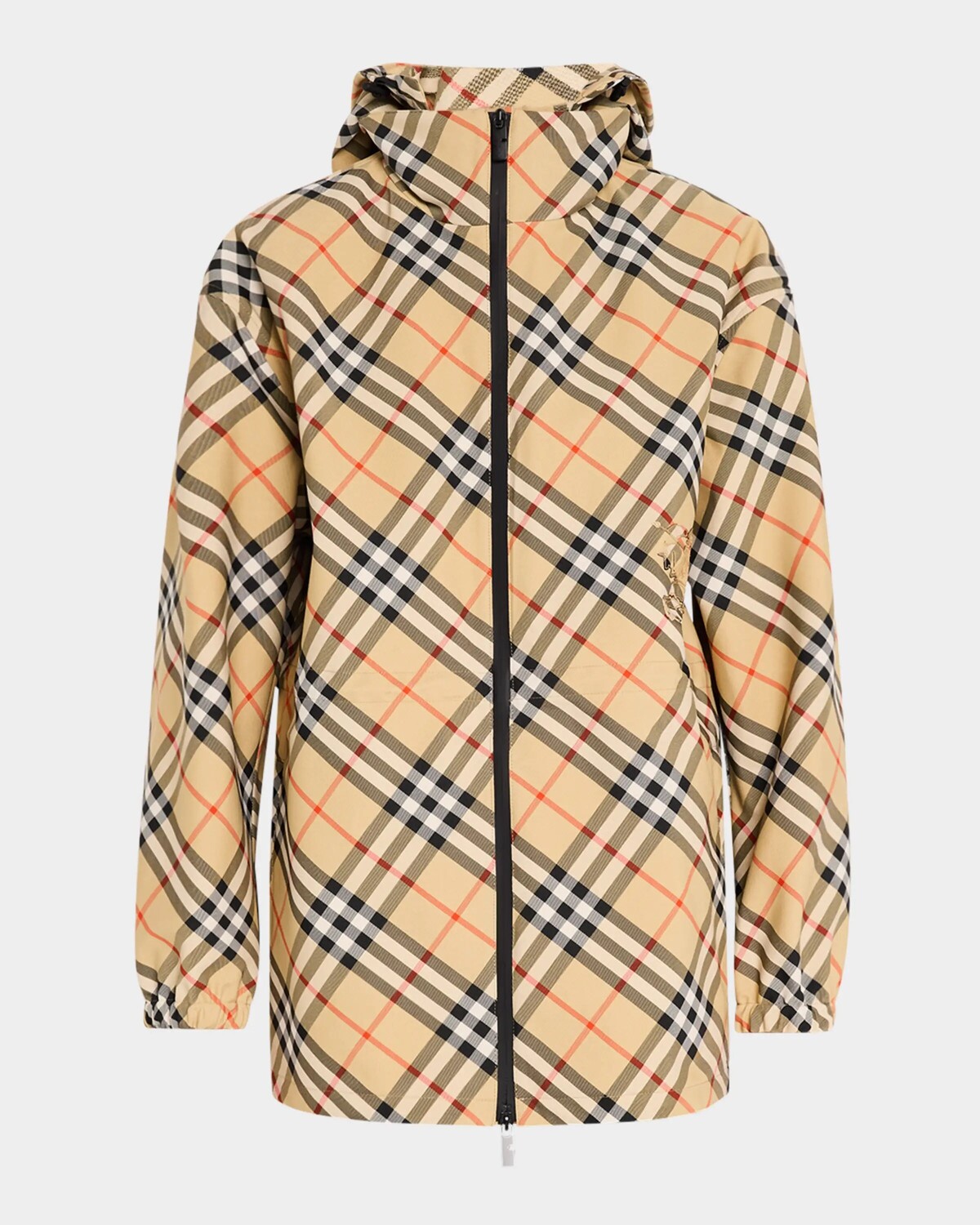 

Куртка в клетку с капюшоном и талией Burberry, цвет Sand Ip Check, Бежевый, Куртка в клетку с капюшоном и талией Burberry, цвет Sand Ip Check