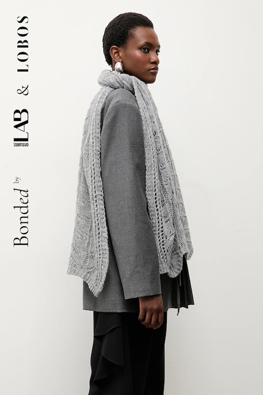

Шерстяной шарф bonded by & lobos Answear.LAB, серый